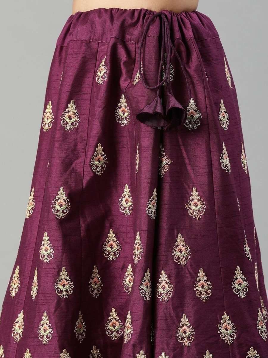 Mauve Embroidered Party Wear Lehenga Choli - inddus-us