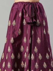 Mauve Embroidered Party Wear Lehenga Choli - inddus-us