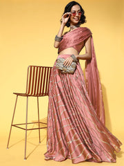 Mauve Solid Top with Embellished Skirt Co-ords Set - Inddus.com