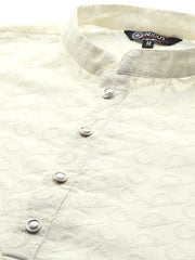 Men Ethnic Motifs Embroidered Regular Chikankari Kurta With Trousers - Inddus.com