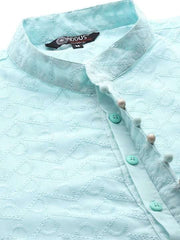 Men Ethnic Motifs Embroidered Regular Chikankari Kurta With Trousers - Inddus.com
