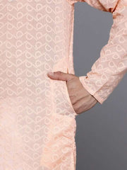 Men Ethnic Motifs Embroidered Regular Chikankari Kurta With Trousers - Inddus.com