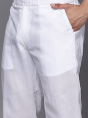 Men Ethnic Motifs Embroidered Regular Chikankari Kurta With Trousers - Inddus.com