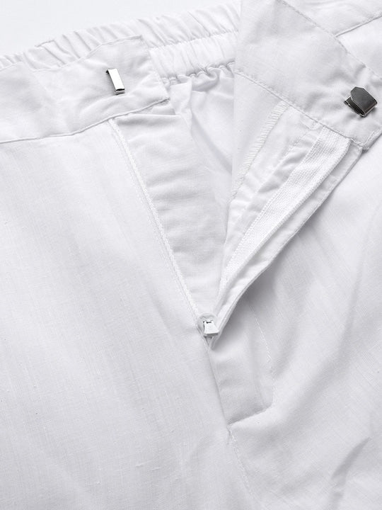 Men Ethnic Motifs Embroidered Regular Chikankari Kurta With Trousers - Inddus.com