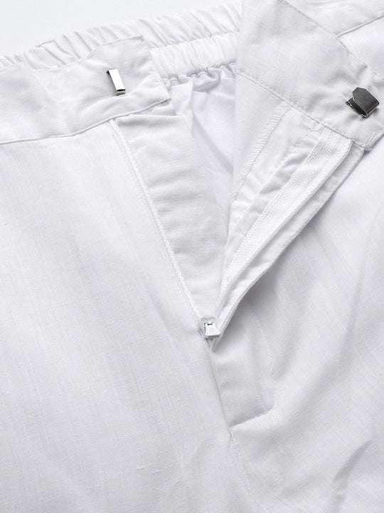 Men Ethnic Motifs Embroidered Regular Chikankari Kurta With Trousers - Inddus.com