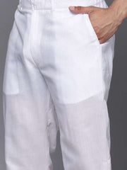Men Ethnic Motifs Embroidered Regular Chikankari Kurta With Trousers - Inddus.com
