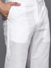 Men Ethnic Motifs Embroidered Regular Chikankari Kurta With Trousers - Inddus.com