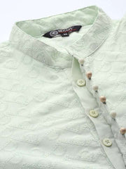 Men Ethnic Motifs Embroidered Regular Chikankari Kurta With Trousers - Inddus.com