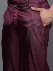 Men Ethnic Motifs Embroidered Sequinned Chikankari Kurta with Trousers - Inddus.com