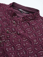 Men Ethnic Motifs Embroidered Sequinned Chikankari Kurta with Trousers - Inddus.com