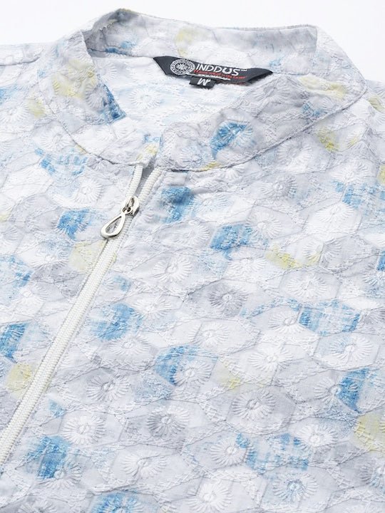 Men Ethnic Motifs Embroidered Sequinned Kurta - Inddus.com