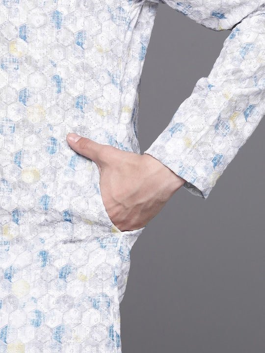 Men Ethnic Motifs Embroidered Sequinned Kurta - Inddus.com