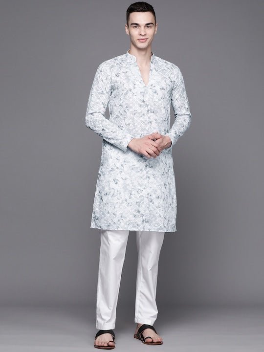 Men Ethnic Motifs Embroidered Thread Work Kurta - Inddus.com