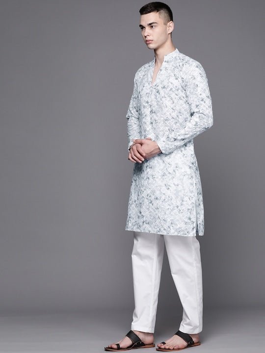 Men Ethnic Motifs Embroidered Thread Work Kurta - Inddus.com