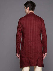 Men Jacquard Striped Kurta - Inddus.com