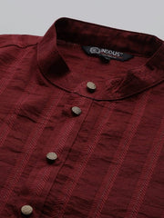 Men Jacquard Striped Kurta - Inddus.com
