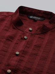 Men Jacquard Striped Kurta - Inddus.com