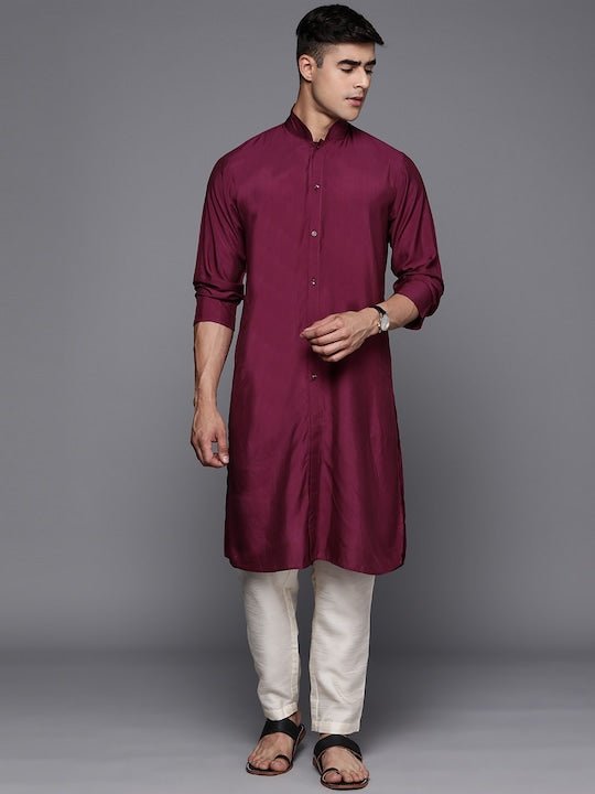 Men Mandarin Collar Kurta - Inddus.com