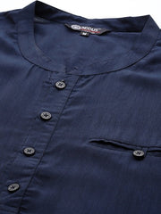 Men Solid Indigo Kurta - Inddus.com