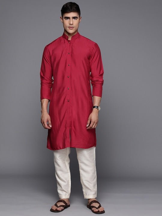 Men Solid Straight Kurta - Inddus.com