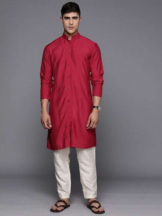 Men Solid Straight Kurta - Inddus.com