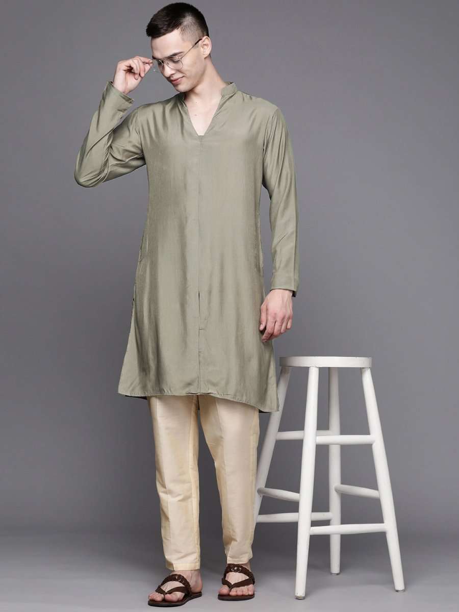 Men Solid Straight Kurta - Inddus.com