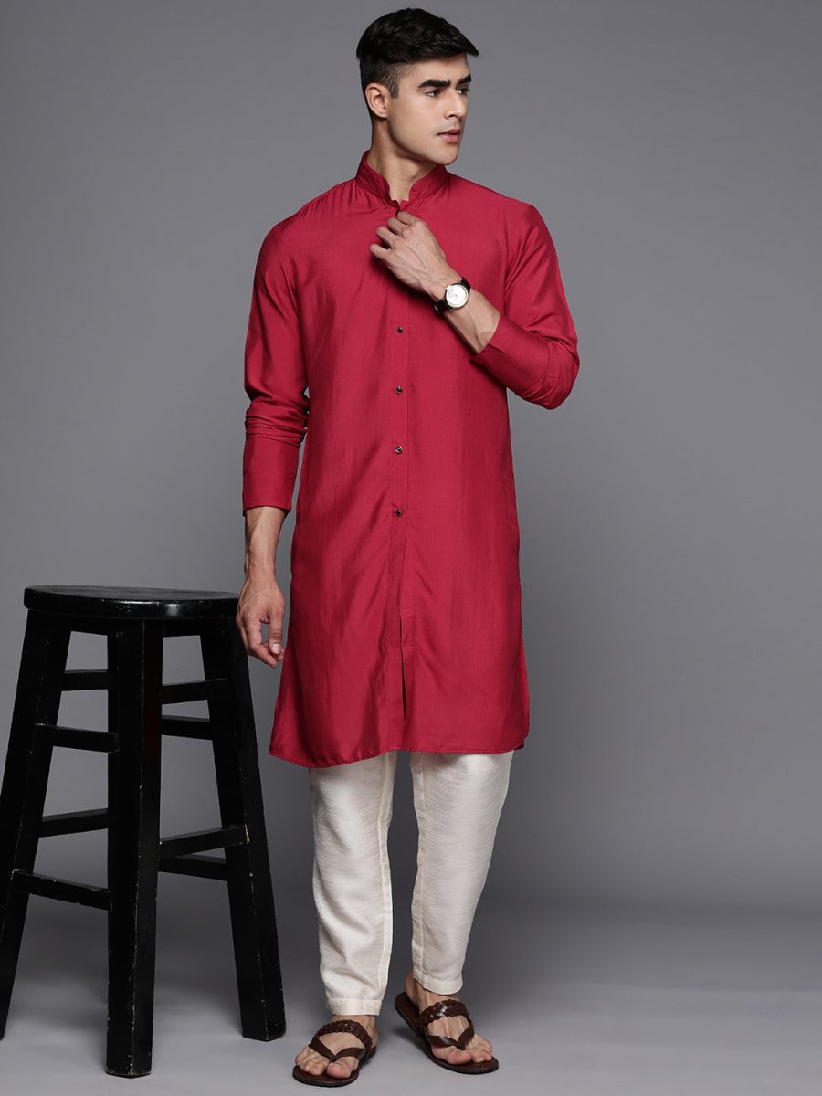 Men Solid Straight Kurta - Inddus.com