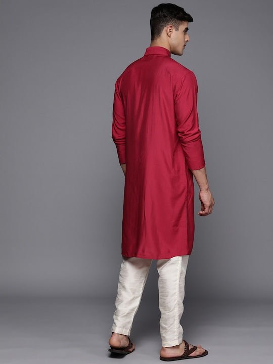Men Solid Straight Kurta - Inddus.com