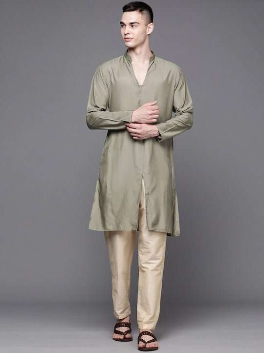 Men Solid Straight Kurta - Inddus.com