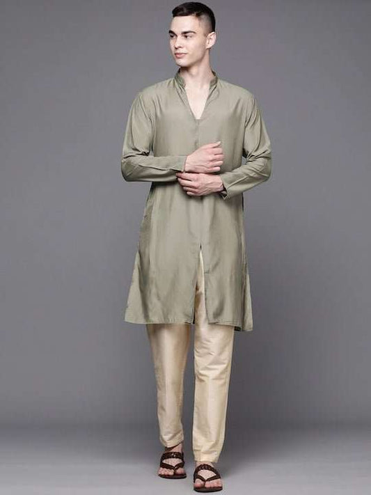 Men Solid Straight Kurta - Inddus.com