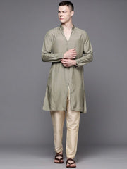 Men Solid Straight Kurta - Inddus.com
