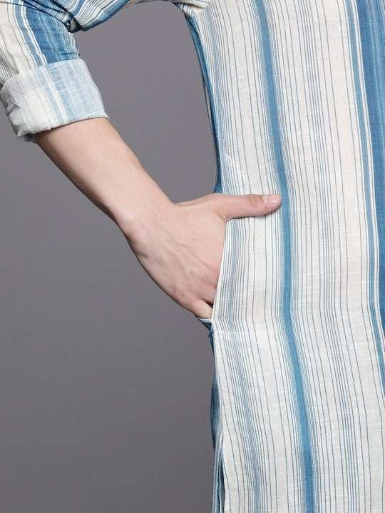 Men Striped Kurta - Inddus.com