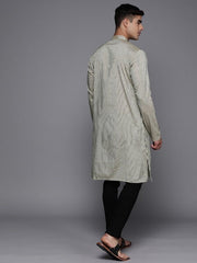Men Striped Mandarin Collar Kurta - Inddus.com