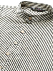 Men Striped Mandarin Collar Kurta - Inddus.com