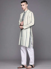Men Striped Straight Kurta - Inddus.com