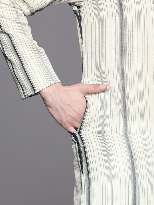 Men Striped Straight Kurta - Inddus.com