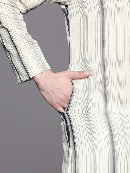 Men Striped Straight Kurta - Inddus.com