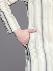 Men Striped Straight Kurta - Inddus.com