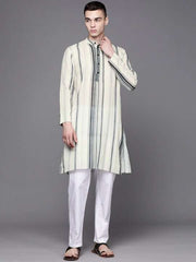 Men Striped Straight Kurta - Inddus.com