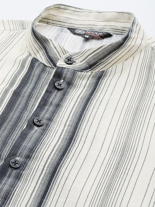 Men Striped Straight Kurta - Inddus.com