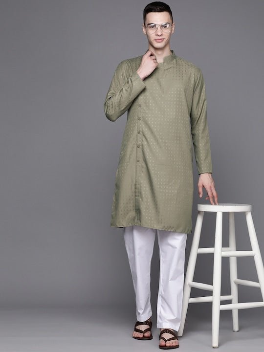Men Woven Design Ethnic Motifs Kurta - Inddus.com