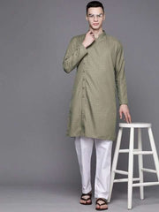 Men Woven Design Ethnic Motifs Kurta - Inddus.com