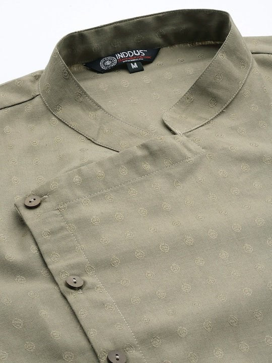 Men Woven Design Ethnic Motifs Kurta - Inddus.com