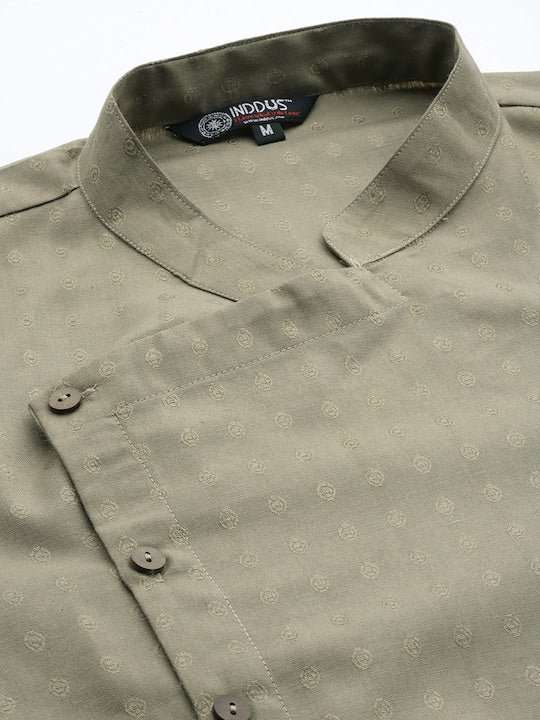 Men Woven Design Ethnic Motifs Kurta - Inddus.com