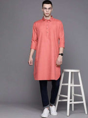 Men Woven Design Ethnic Motifs Kurta - Inddus.com
