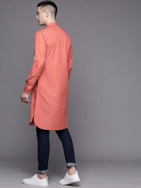 Men Woven Design Ethnic Motifs Kurta - Inddus.com