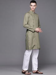 Men Woven Design Ethnic Motifs Kurta - Inddus.com