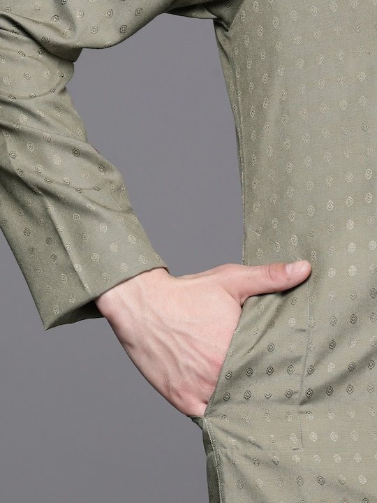 Men Woven Design Ethnic Motifs Kurta - Inddus.com