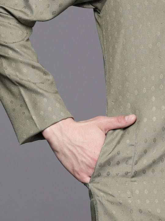 Men Woven Design Ethnic Motifs Kurta - Inddus.com