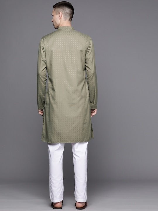Men Woven Design Ethnic Motifs Kurta - Inddus.com